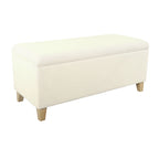 Banc de rangement HomePop en sherpa rembourré - Crème