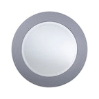 SEI Furniture Olivia Contemporary Mirrored Round Coffee Table in Matte Silver Details and Shelf