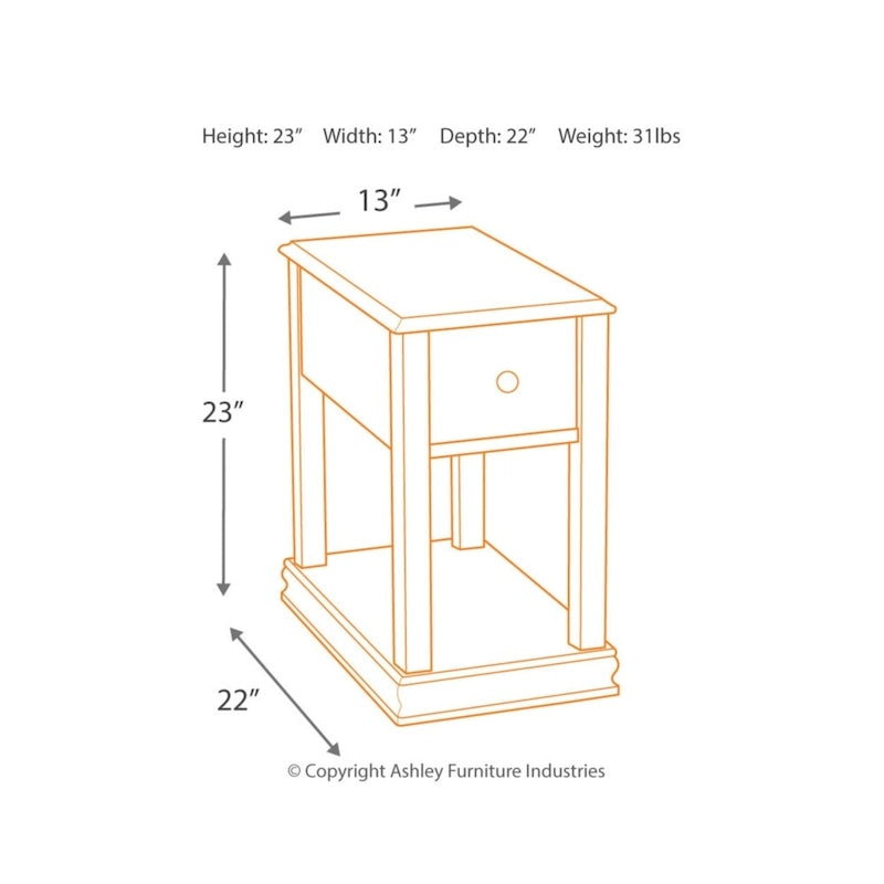 Breegin Contemporary Chair Side End Table Multi - 13W x 22D x 23H