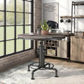Table de comptoir ronde noire antique avec base en bouche d'incendie - 45 pouces - 4 places