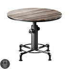 Table de comptoir ronde noire antique avec base en bouche d'incendie - 45 pouces - 4 places