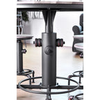 Table de comptoir ronde noire antique avec base en bouche d'incendie - 45 pouces - 4 places