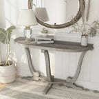 DH BASIC Farmhouse Vintage Grey Oak 48-inch Entryway Console Table by Denhour
