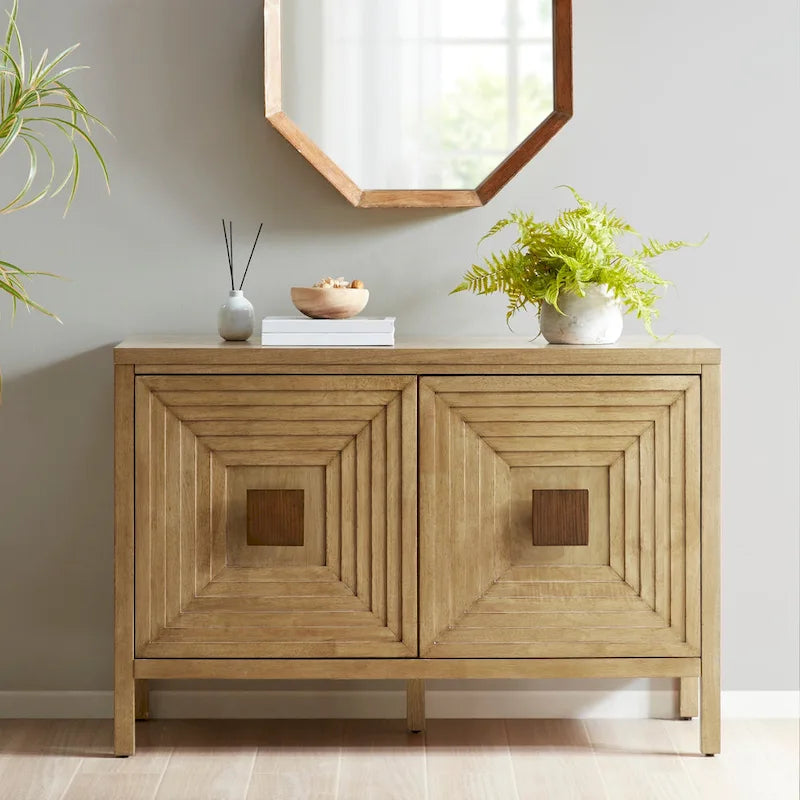 Madison Park Paige Geometric 2-Door Storage Cabinet with Adjustable Shelves