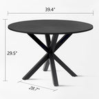 Table de salle à manger ronde en bois noir