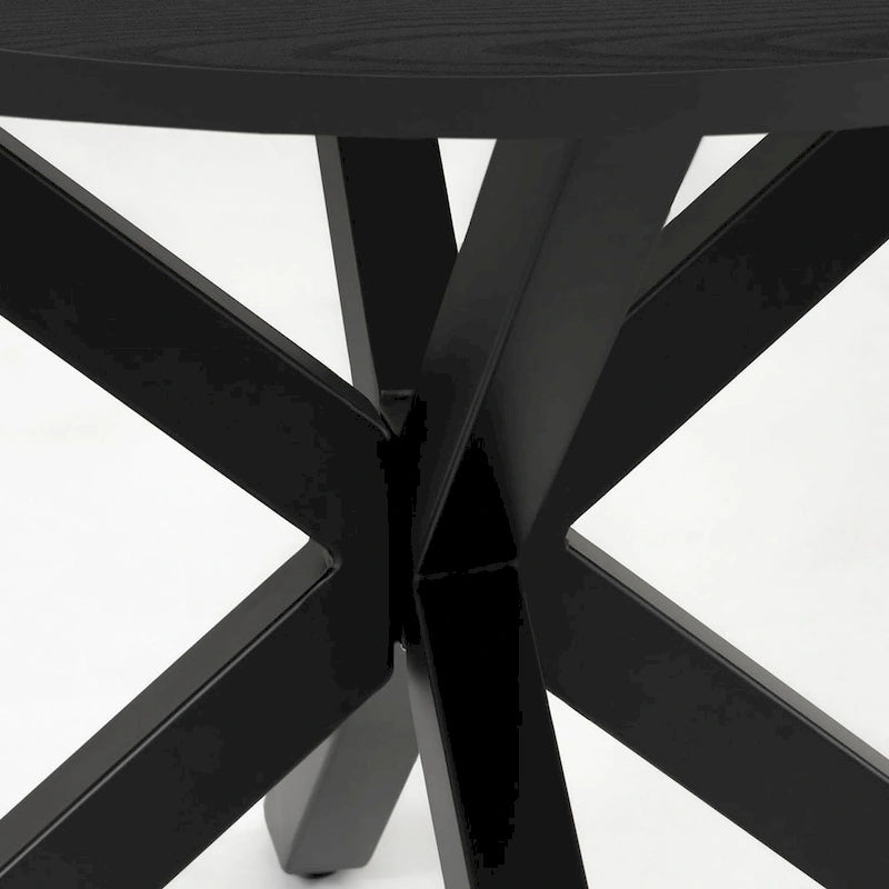Table de salle à manger ronde en bois noir