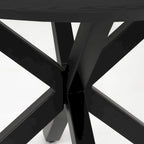 Table de salle à manger ronde en bois noir