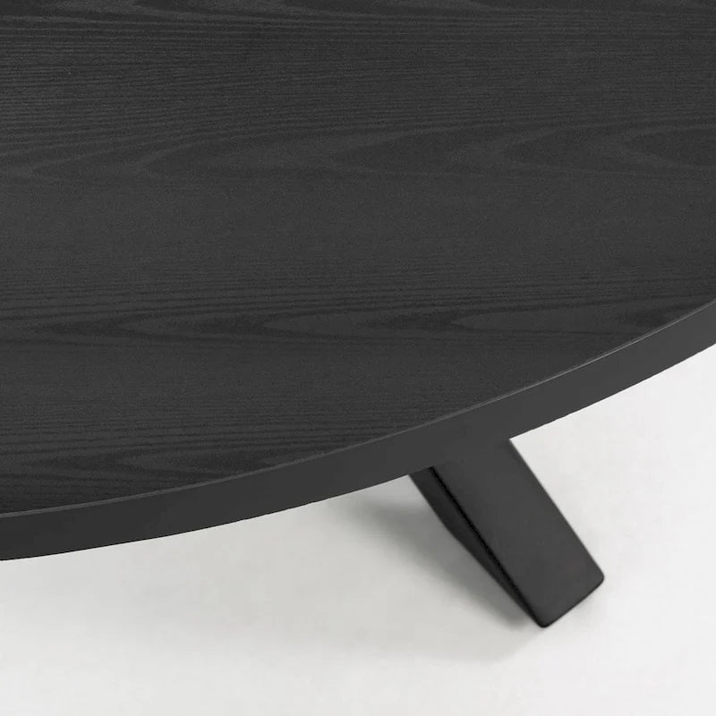 Table de salle à manger ronde en bois noir