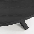 Table de salle à manger ronde en bois noir