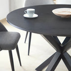 Table de salle à manger ronde en bois noir