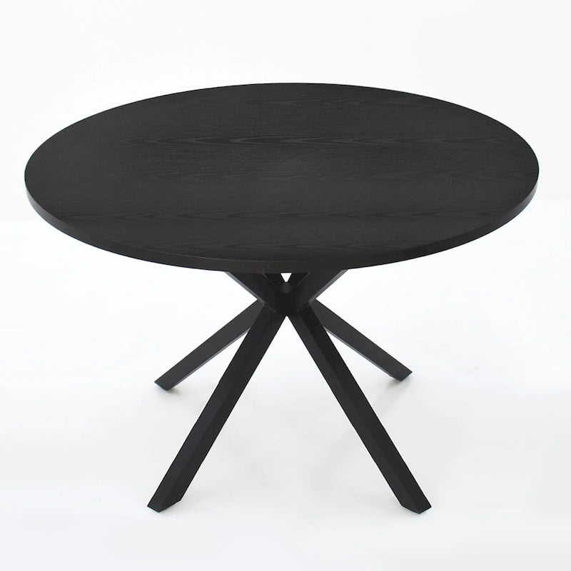 Table de salle à manger ronde en bois noir