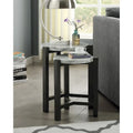 Bittar Transitional Brown Grey 20-inch Faux Marble Top Nesting Side Table by Furniture of America