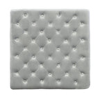 Abigal Grey Velvet Square Tufted Ottoman