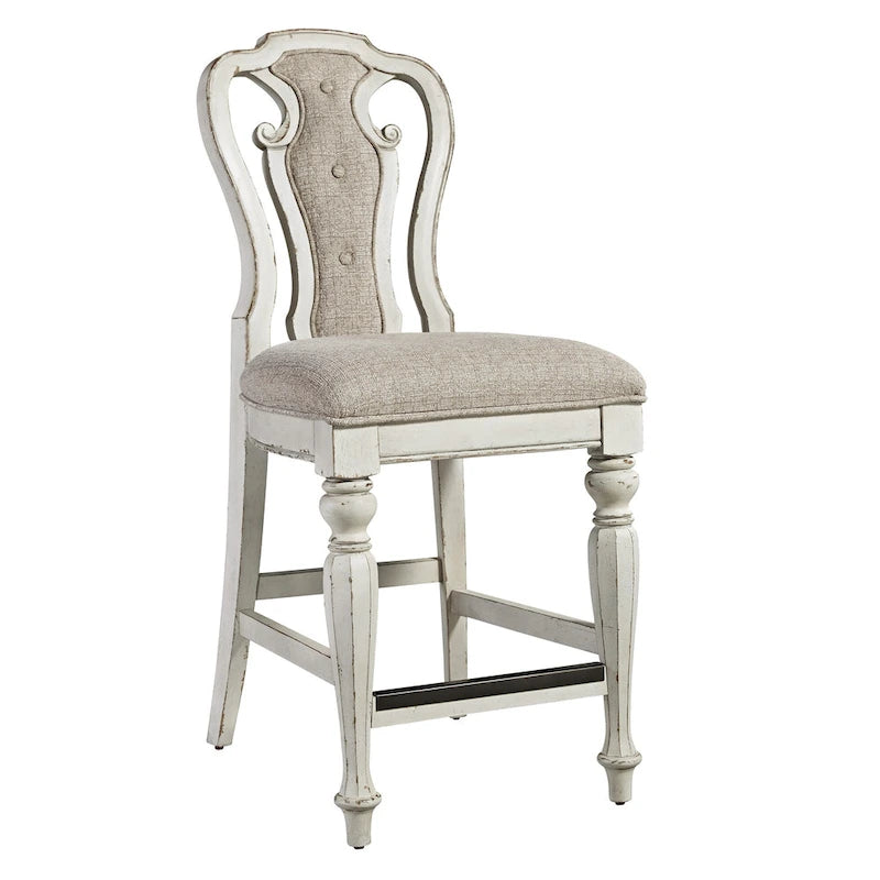 Ensemble de table de rassemblement 5 pièces Magnolia Manor blanc antique écorce patinée