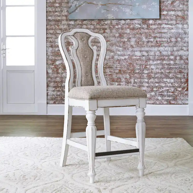 Ensemble de table de rassemblement 5 pièces Magnolia Manor blanc antique écorce patinée