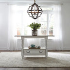 Ensemble de table de rassemblement 5 pièces Magnolia Manor blanc antique écorce patinée
