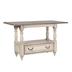 Ensemble de table de rassemblement 5 pièces Magnolia Manor blanc antique écorce patinée
