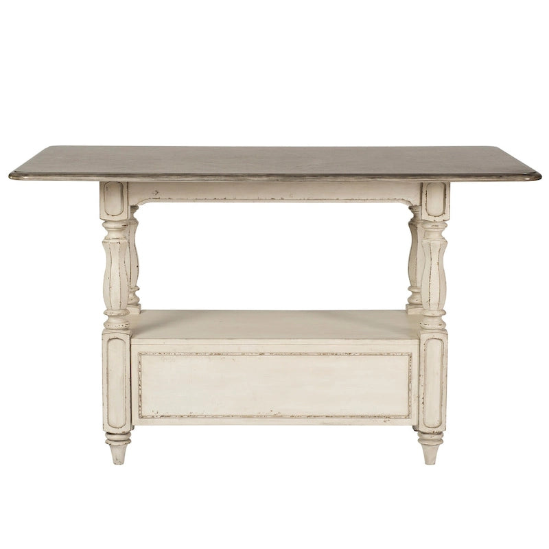 Ensemble de table de rassemblement 5 pièces Magnolia Manor blanc antique écorce patinée