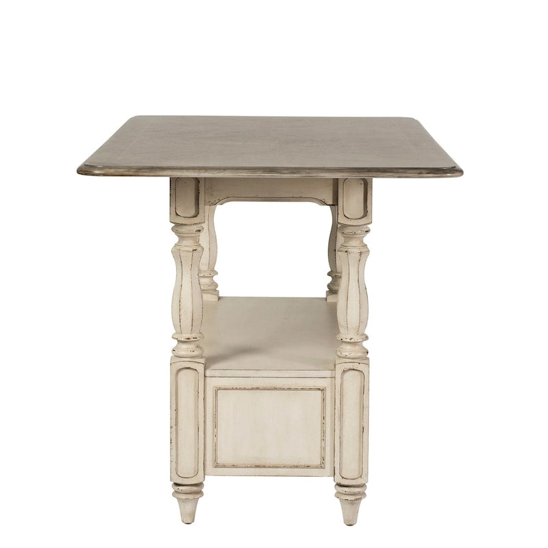 Ensemble de table de rassemblement 5 pièces Magnolia Manor blanc antique écorce patinée