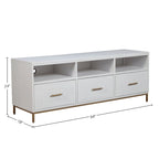 Meuble TV en bois Madelyn Alpine Furniture, blanc