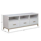 Meuble TV en bois Madelyn Alpine Furniture, blanc