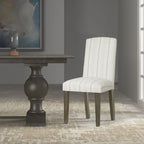 Chaise de salle à manger classique Parsons HomePop - Rayures gris colombe (lot de 2)