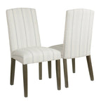 Chaise de salle à manger classique Parsons HomePop - Rayures gris colombe (lot de 2)