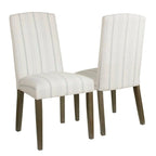 Chaise de salle à manger classique Parsons HomePop - Rayures gris colombe (lot de 2)