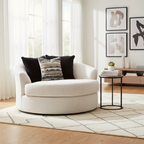 Fauteuil pivotant rond surdimensionné blanc - 2 places