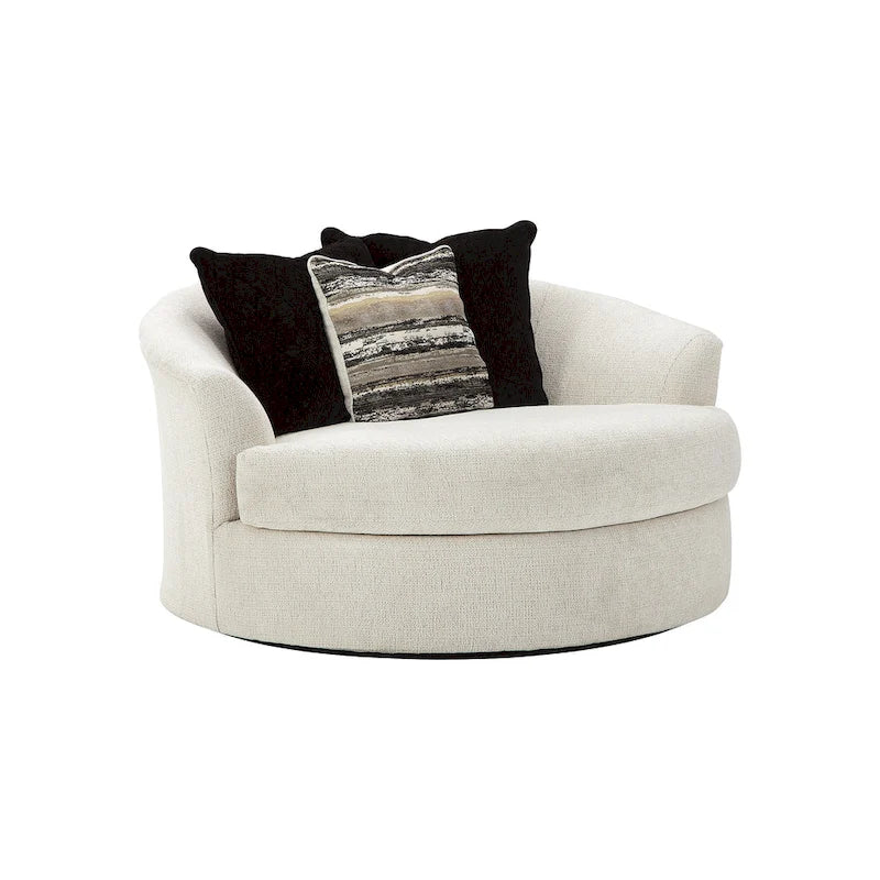 Fauteuil pivotant rond surdimensionné blanc - 2 places