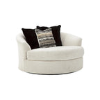 Fauteuil pivotant rond surdimensionné blanc - 2 places