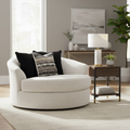 Fauteuil pivotant rond surdimensionné blanc - 2 places