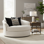 Fauteuil pivotant rond surdimensionné blanc - 2 places