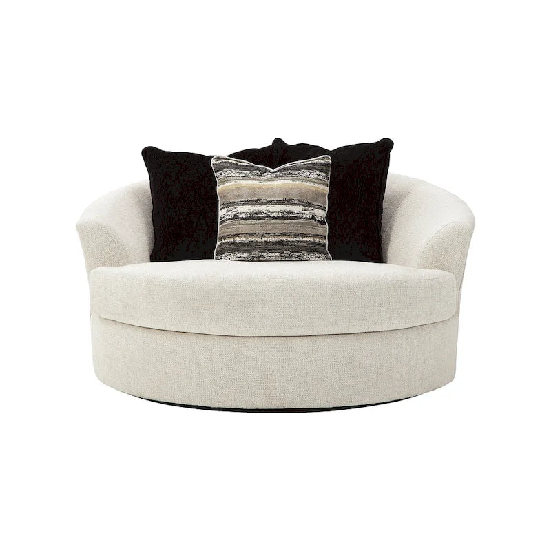 Fauteuil pivotant rond surdimensionné blanc - 2 places