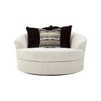 Fauteuil pivotant rond surdimensionné blanc - 2 places