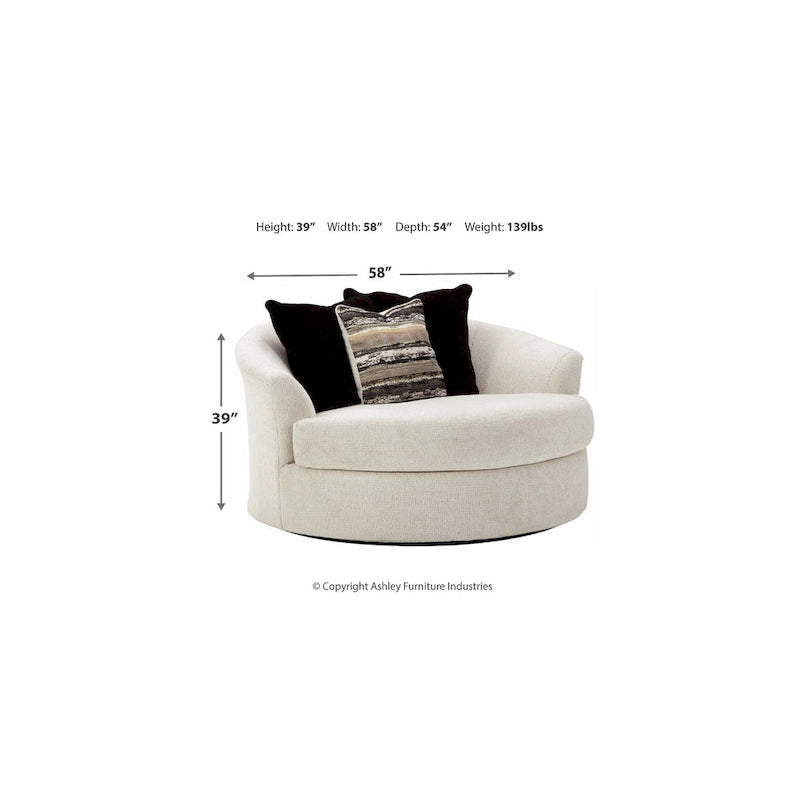 Fauteuil pivotant rond surdimensionné blanc - 2 places