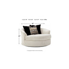 Fauteuil pivotant rond surdimensionné blanc - 2 places