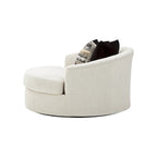Fauteuil pivotant rond surdimensionné blanc - 2 places