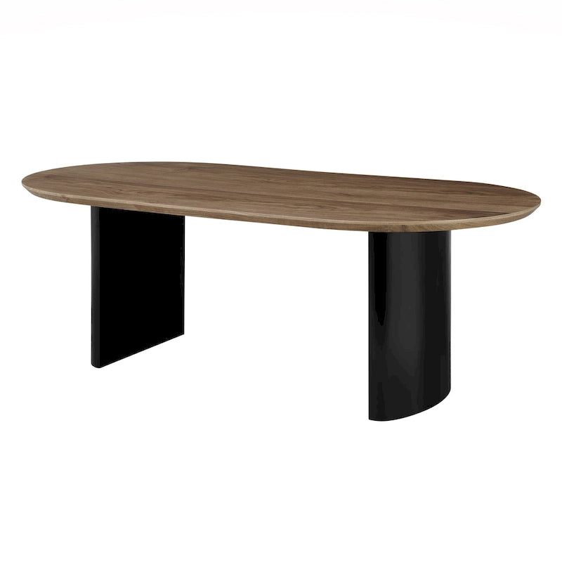Table à manger ovale en noyer avec pieds en demi-cercle - 219,7 cm