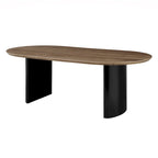 Table à manger ovale en noyer avec pieds en demi-cercle - 219,7 cm