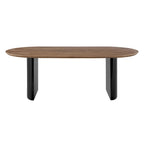 Table à manger ovale en noyer avec pieds en demi-cercle - 219,7 cm
