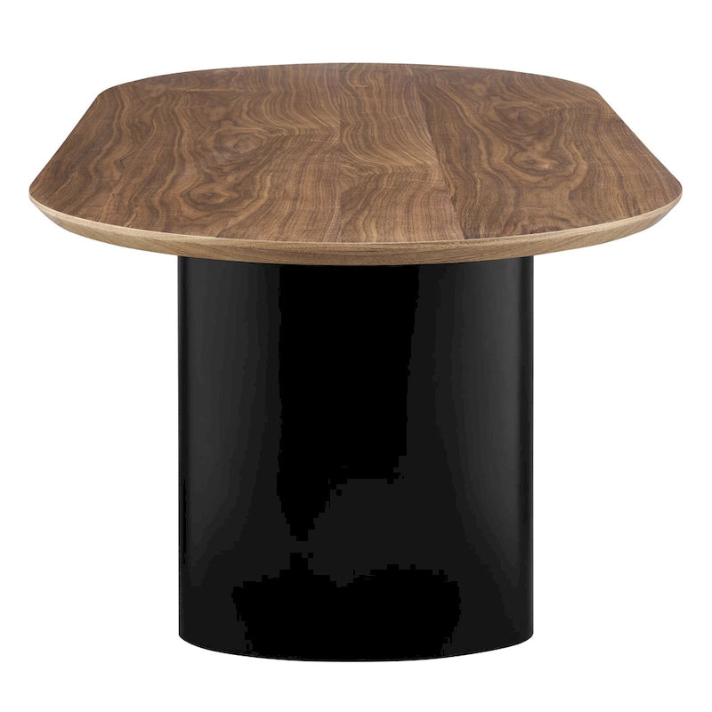 Table à manger ovale en noyer avec pieds en demi-cercle - 219,7 cm