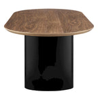 Table à manger ovale en noyer avec pieds en demi-cercle - 219,7 cm