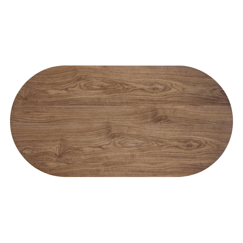 Table à manger ovale en noyer avec pieds en demi-cercle - 219,7 cm