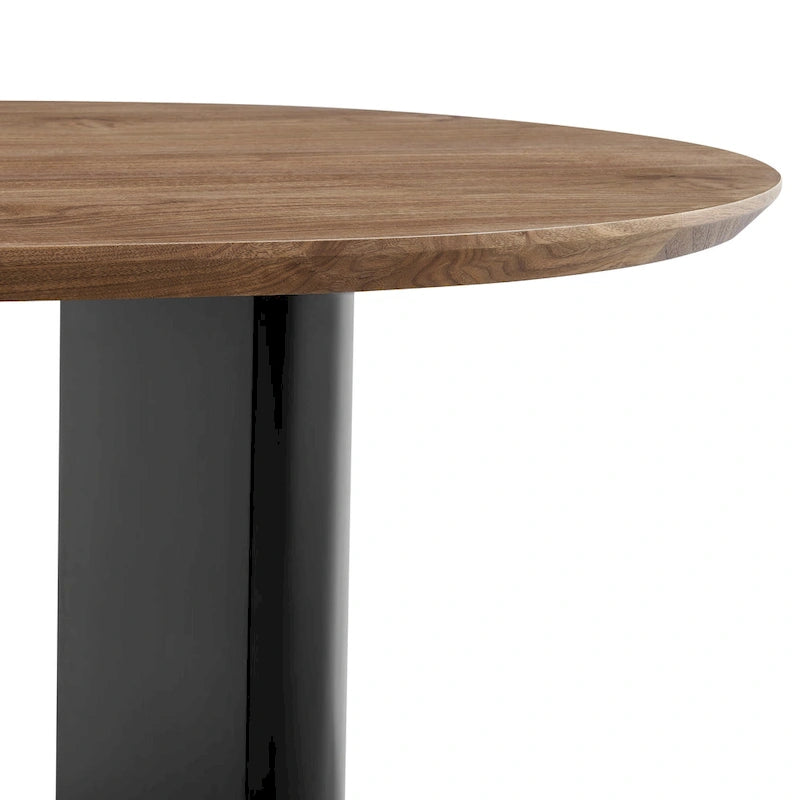 Table à manger ovale en noyer avec pieds en demi-cercle - 219,7 cm