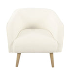 HomePop Sherpa Accent Chair with Wood Legs - Cream