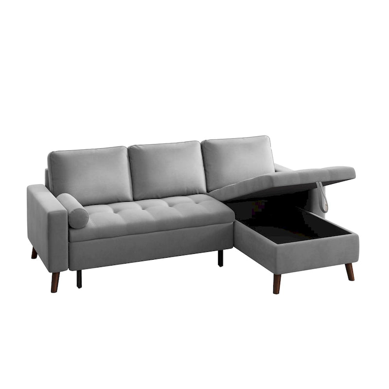 88 Canapé convertible réversible en sectionnel avec lit de rangement
