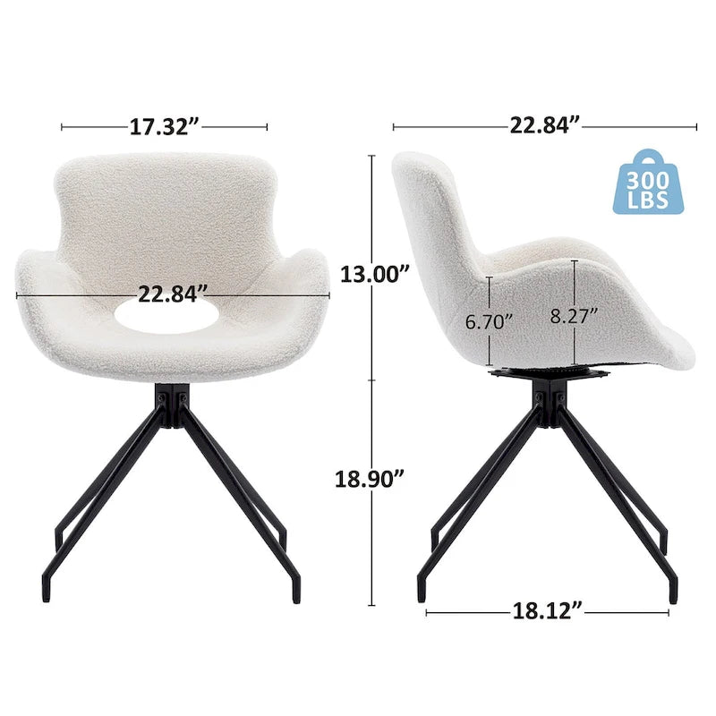 Lot de 2 chaises de salle à manger pivotantes - N/A