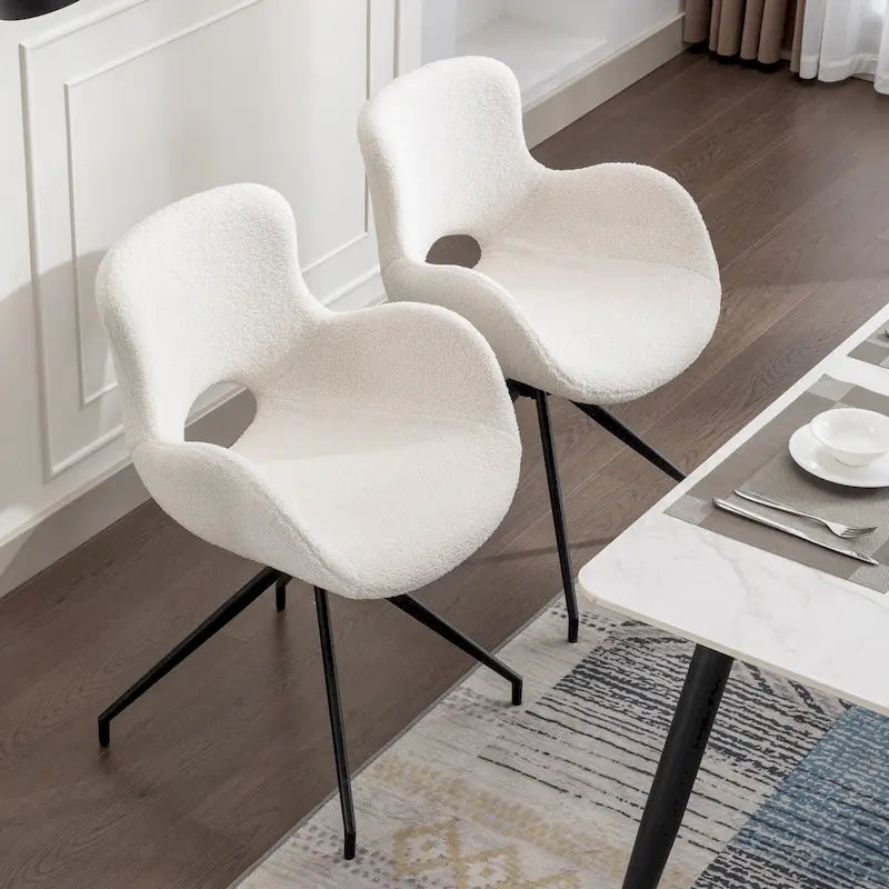 Lot de 2 chaises de salle à manger pivotantes - N/A