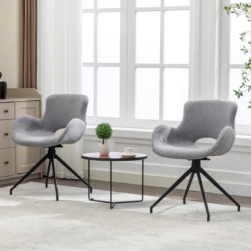 Lot de 2 chaises de salle à manger pivotantes - N/A
